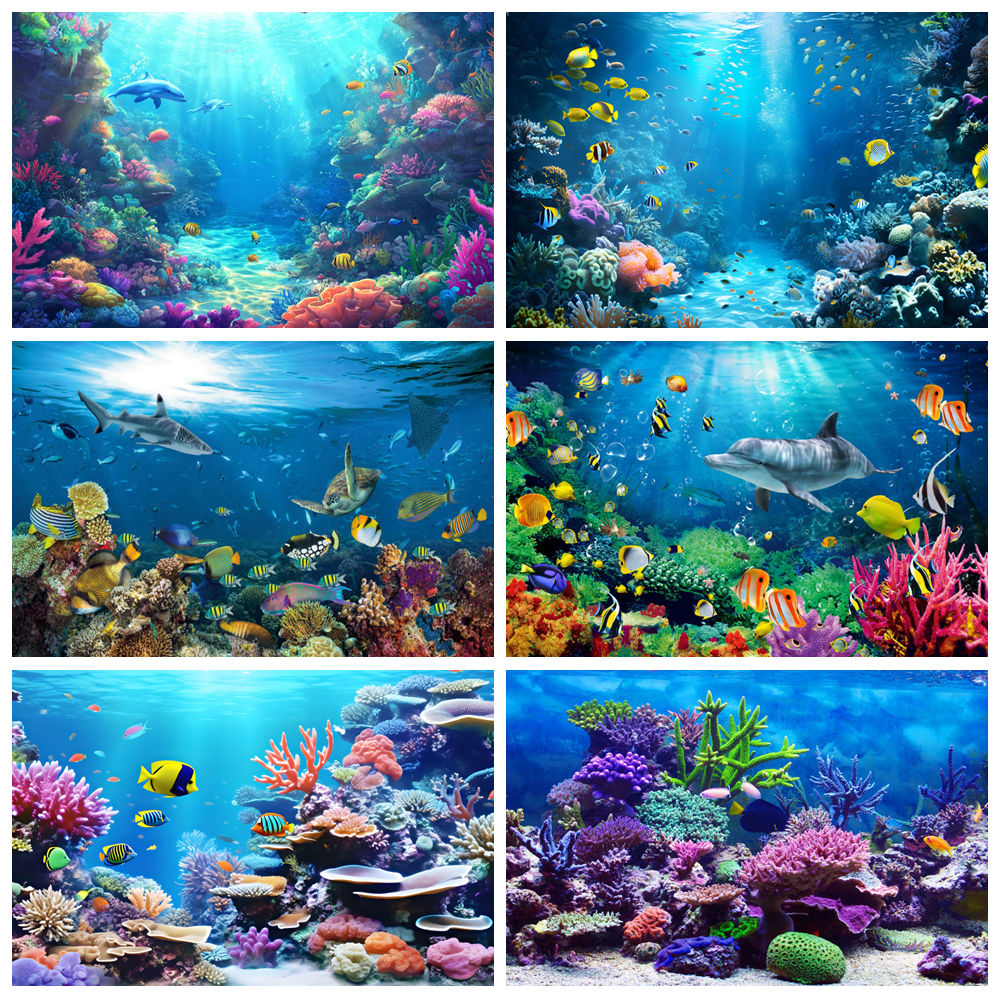 Underwater World Backdrop Unde - Aquarium Marine World recensie en prijs