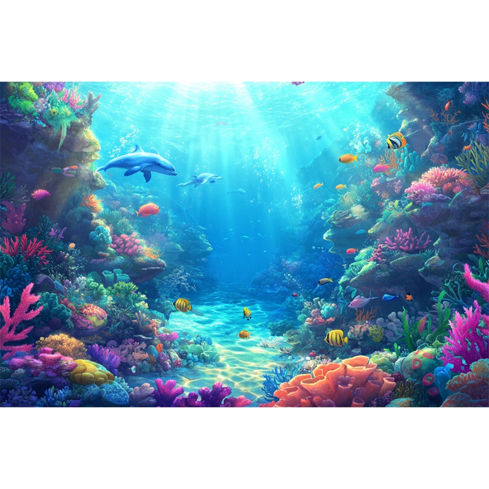 Underwater World Backdrop Unde - Aquarium Marine World recensie en prijs