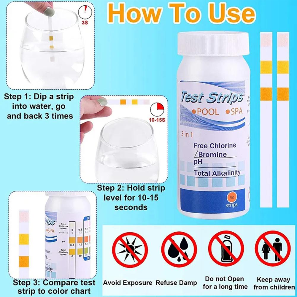 50pcs Chlorine PH Test Strips  - Marine Test Kit recensie en prijs