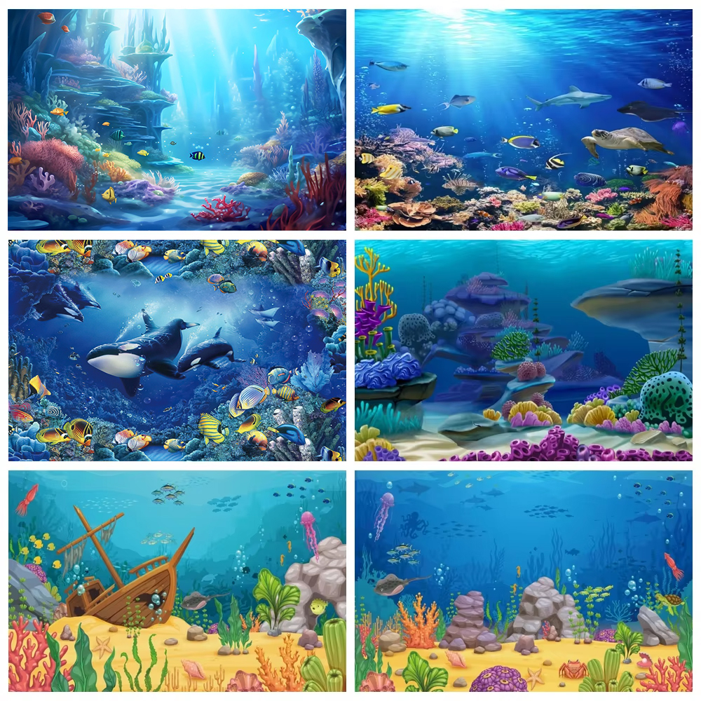 Underwater World Backdrop Unde - Aquarium Marine World recensie en prijs