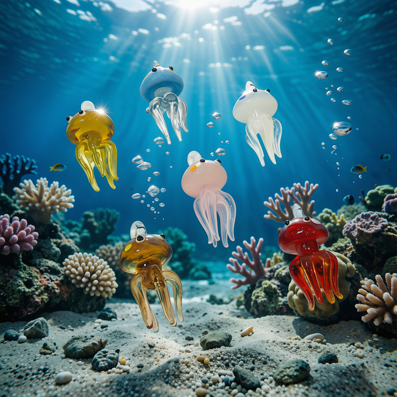 Colorful Mini Jellyfish Glass  - Marine Aquarium Mini recensie en prijs
