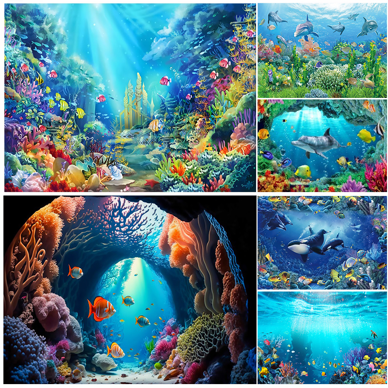 Under Sea Seabed World Backdro - Aquarium Marine World recensie en prijs