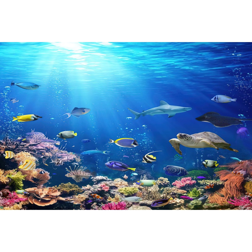 Under Sea Seabed World Backdro - Aquarium Marine World recensie en prijs