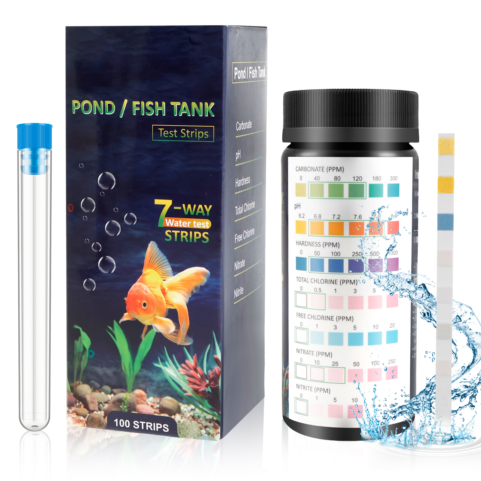 100Pcs 7 in 1 Aquarium Test St - Marine Test Kit recensie en prijs