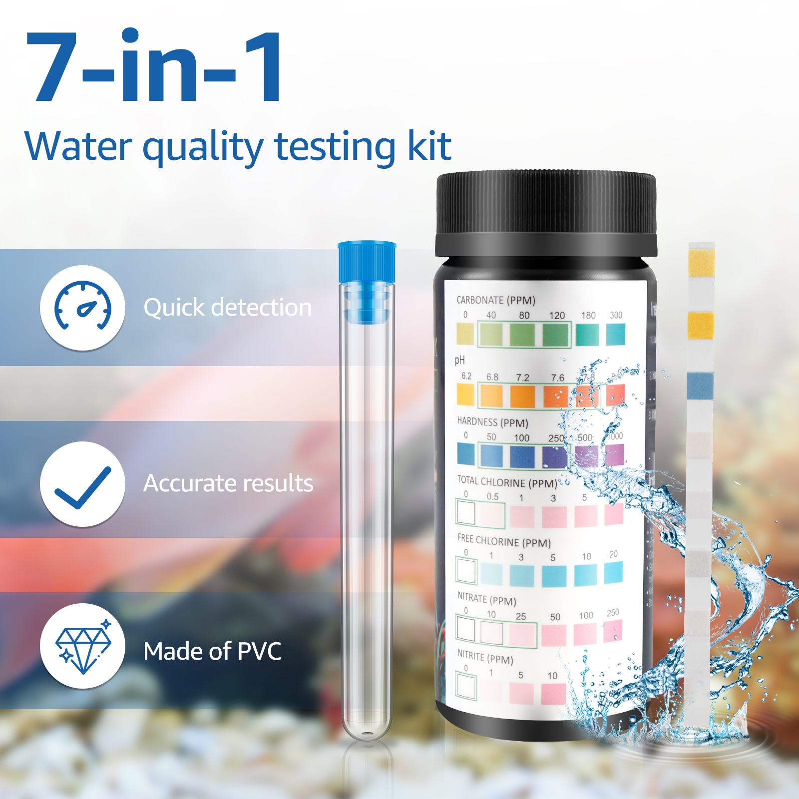 100Pcs 7 in 1 Aquarium Test St - Marine Test Kit recensie en prijs
