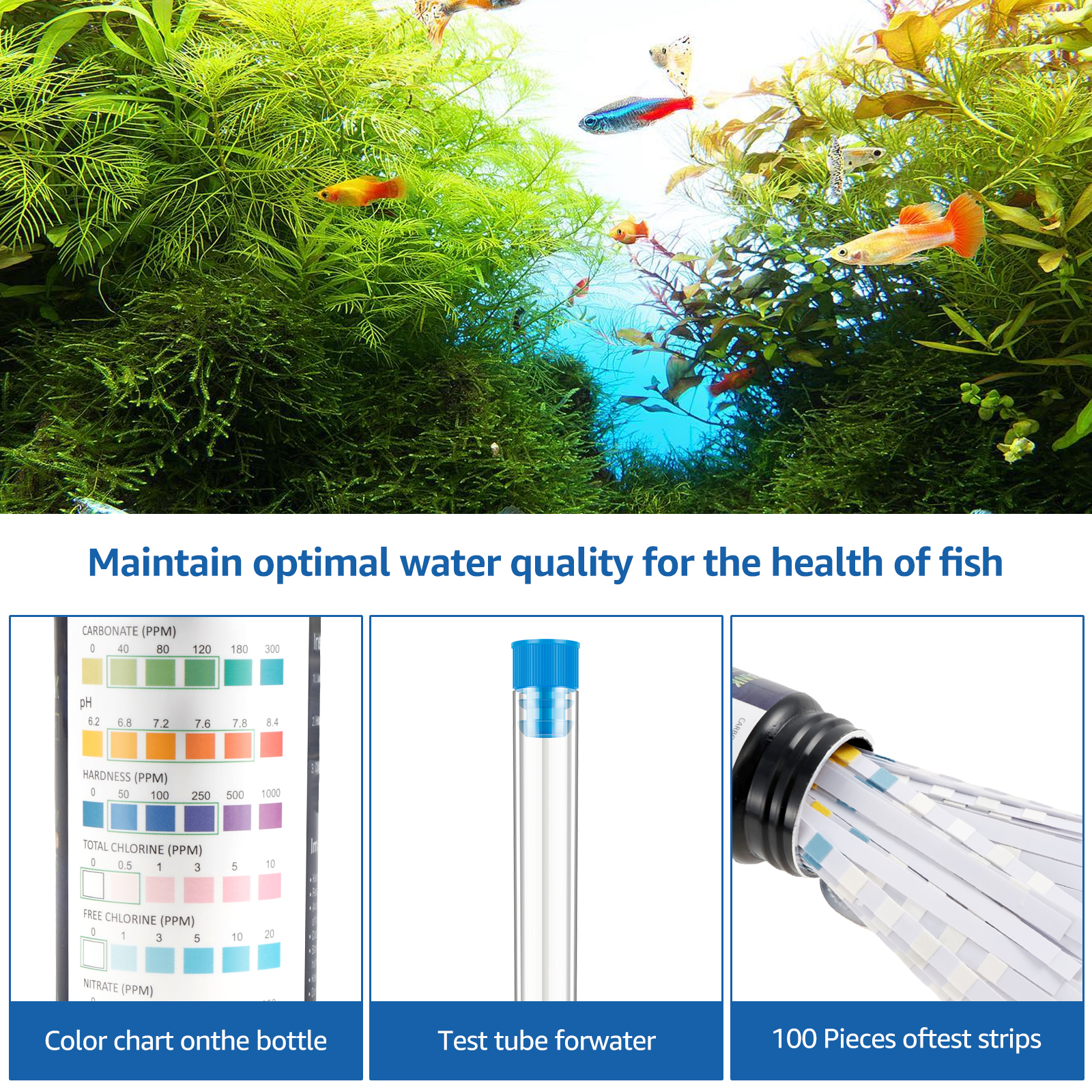 100Pcs 7 in 1 Aquarium Test St - Marine Test Kit recensie en prijs