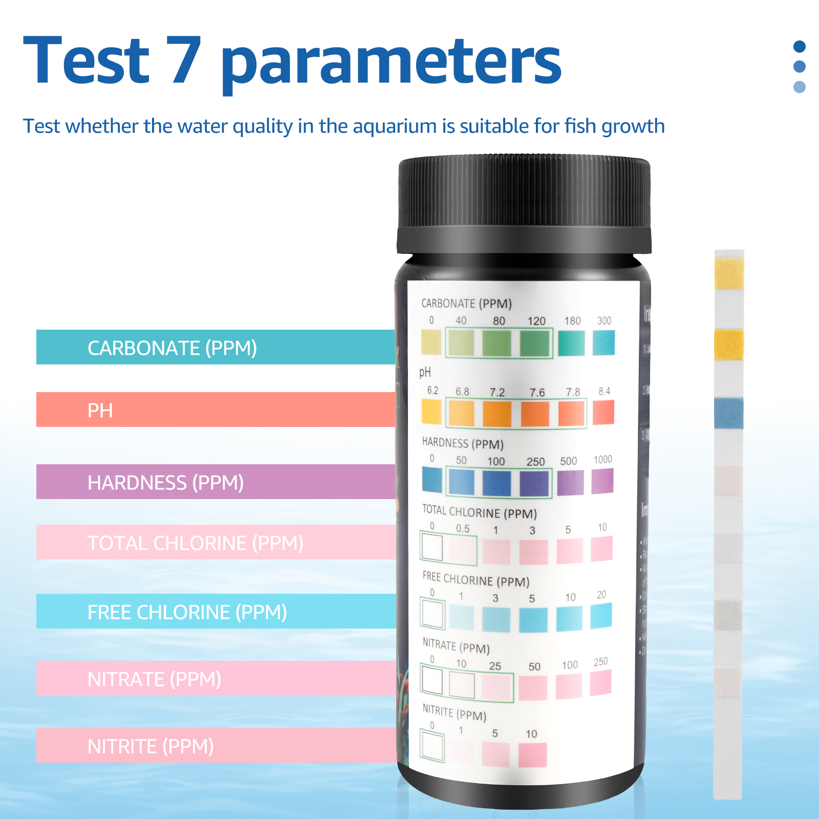 100Pcs 7 in 1 Aquarium Test St - Marine Test Kit recensie en prijs